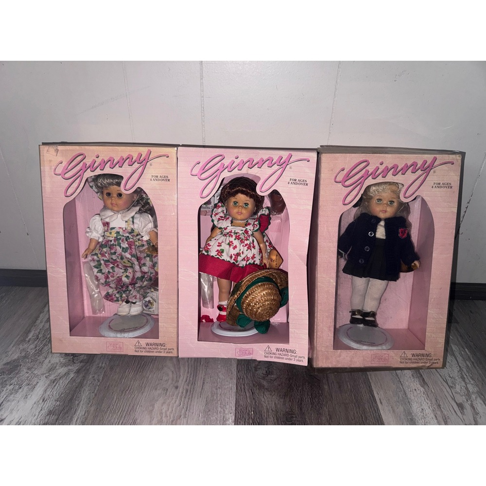 Lot of 3 Vogue Ginny Dolls Pansies Geraniums School Days NIB 8" Vintage Style